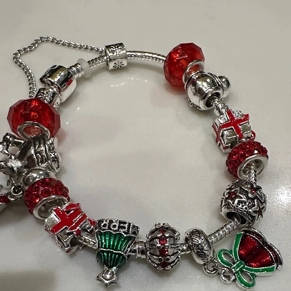 Adidas Silver Bracelet with Red and Green Charms - Picture 14 of 17